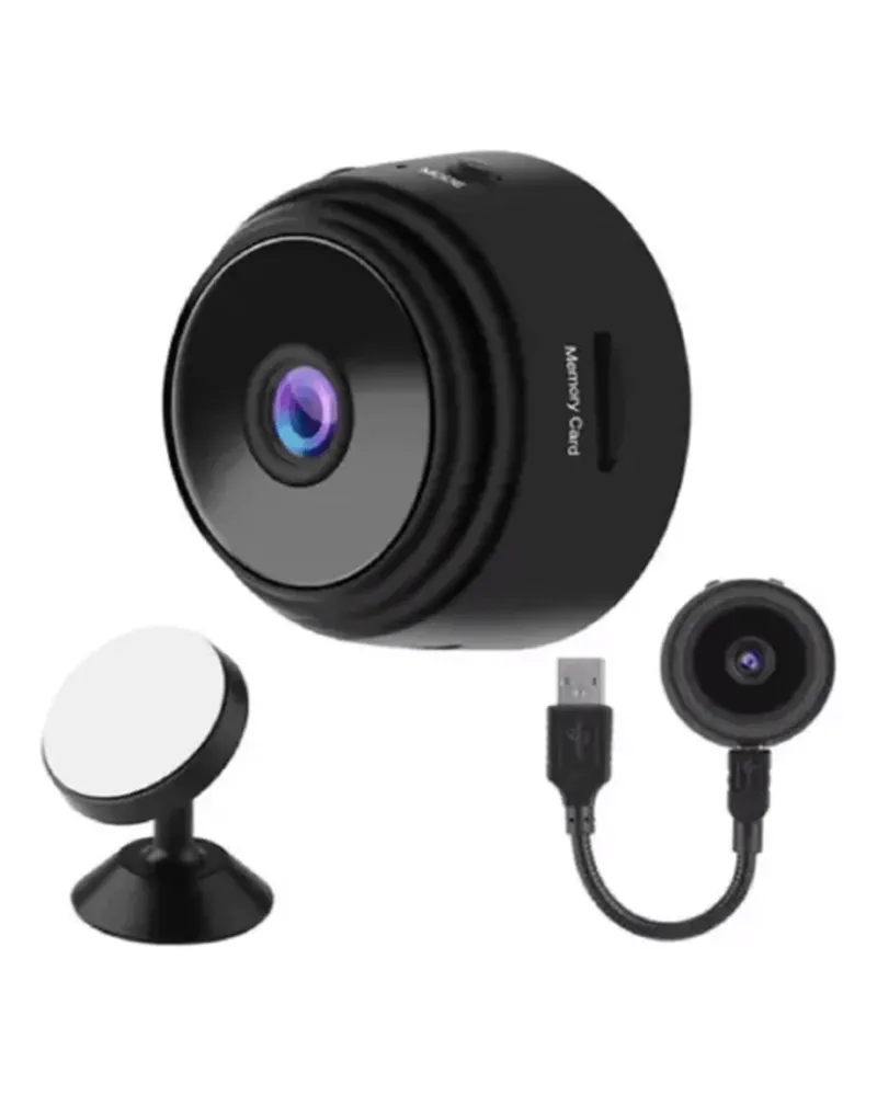 MiraOne Mini con su soporte magnético y cable USB
